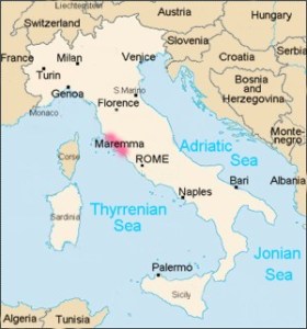 Location of the Maremma